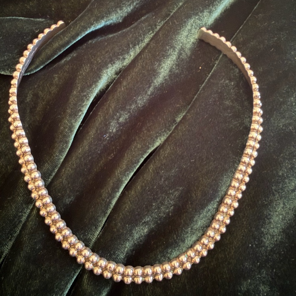 Taxco 925 TP-115 Elegant Solid Silver Beaded choker.